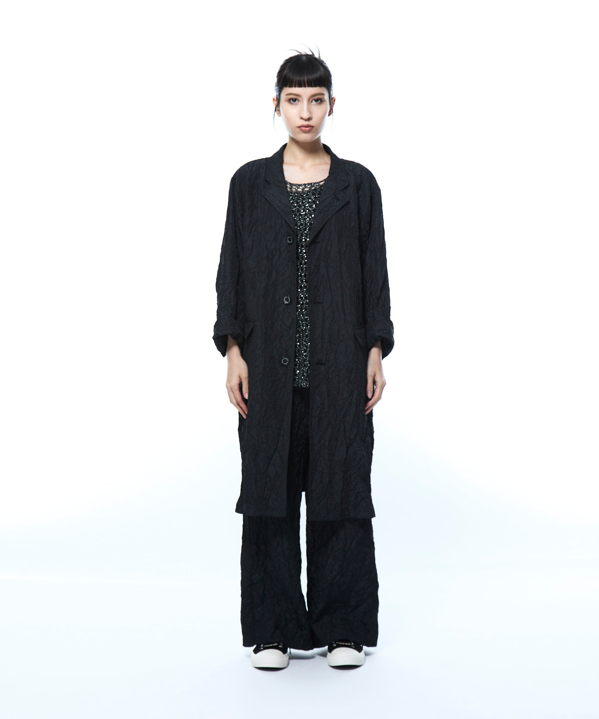 Crushed Taffeta Trench Coat
