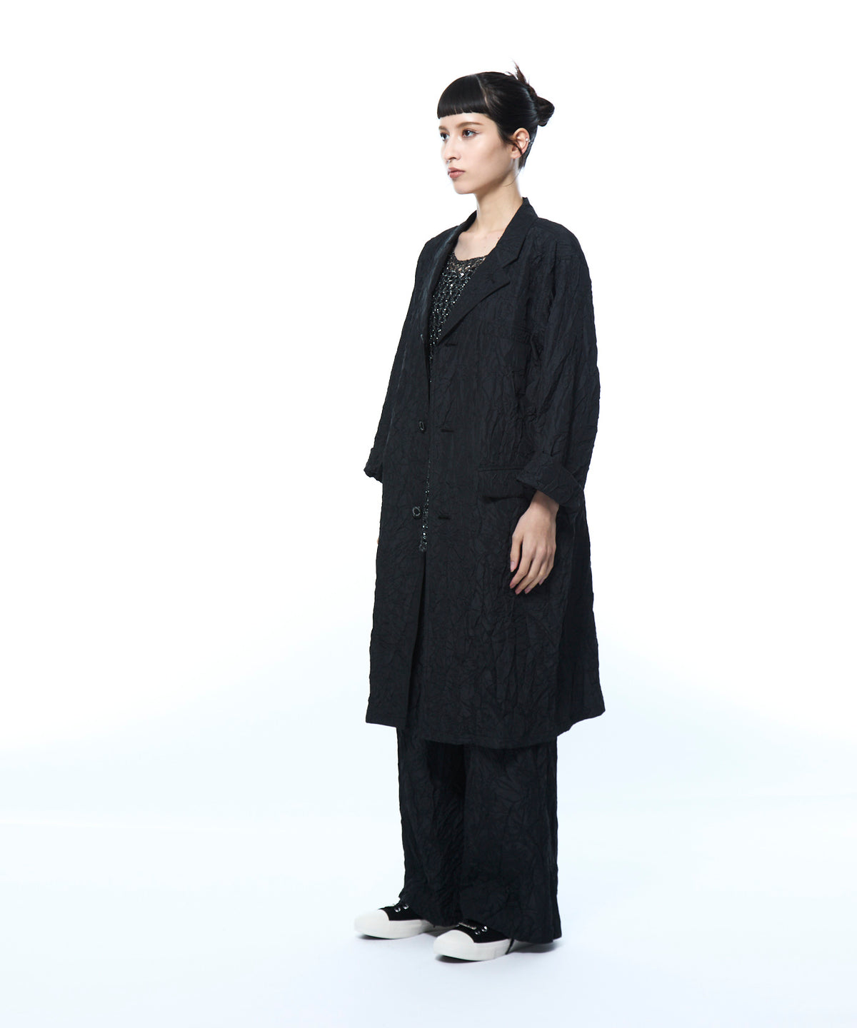 Crushed Taffeta Trench Coat