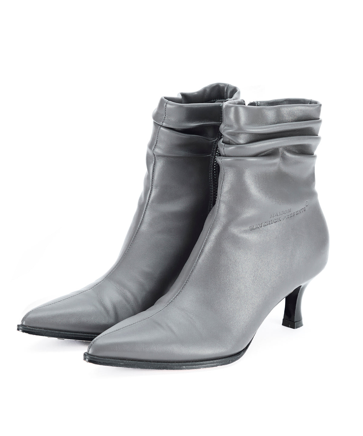 Scrunch Leather Ankle Boots