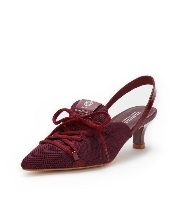 Knit Lace-Up Sneaker Heels