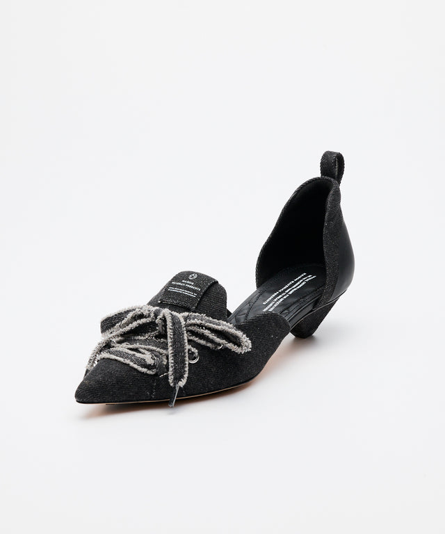 Lace-Up Denim Pumps