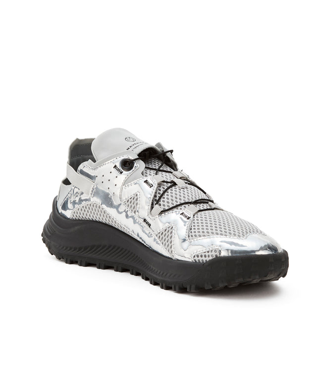 Touch-Strap Track Sneakers - Silver