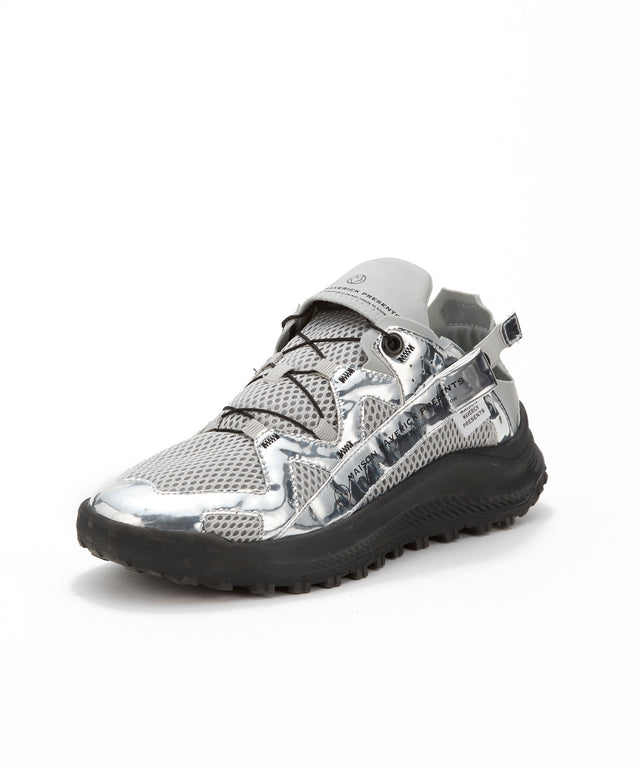 Touch-Strap Track Sneakers - Silver
