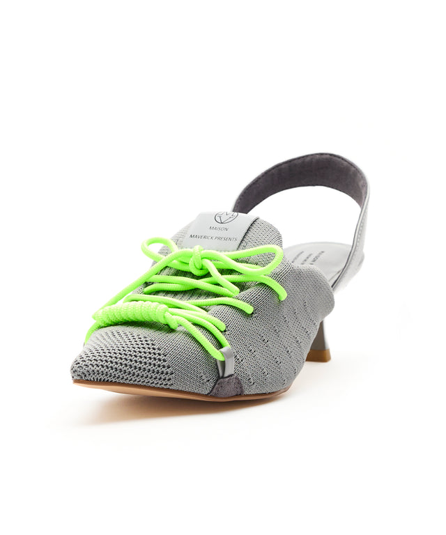 Knit Lace-Up Sneaker Heels