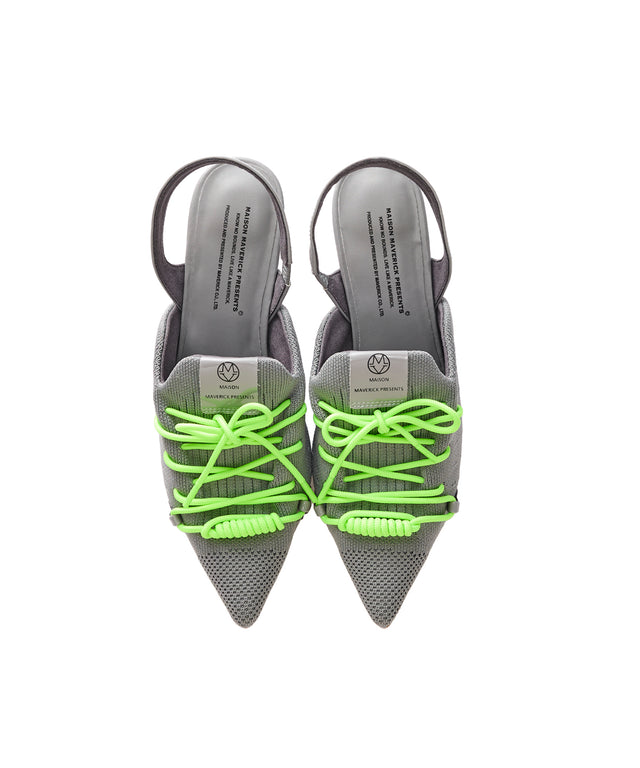 Knit Lace-Up Sneaker Heels