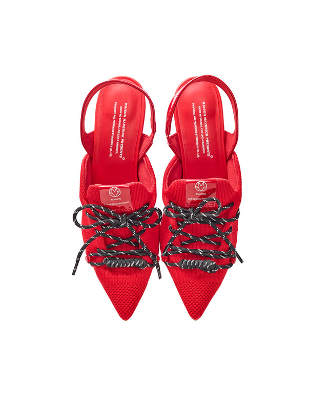 Knit Lace-Up Sneaker Heels