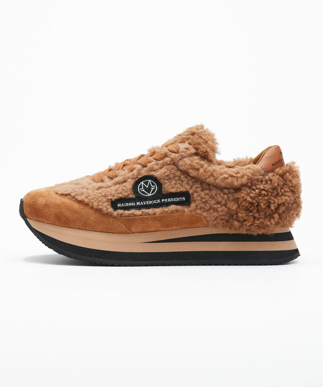 Poodle Retro Runner Sneakers - Camel