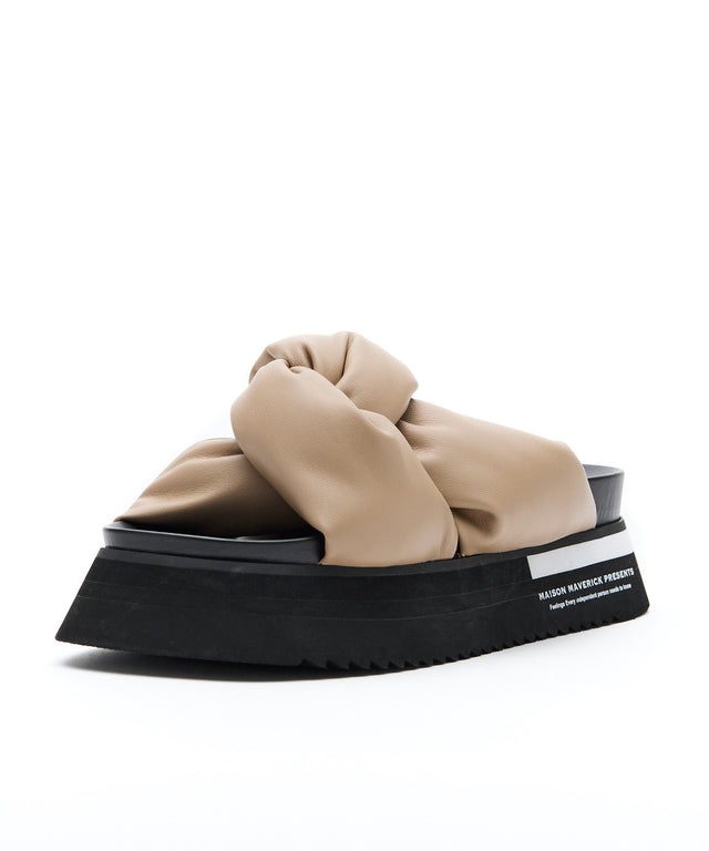 Crossed Puff Sandals