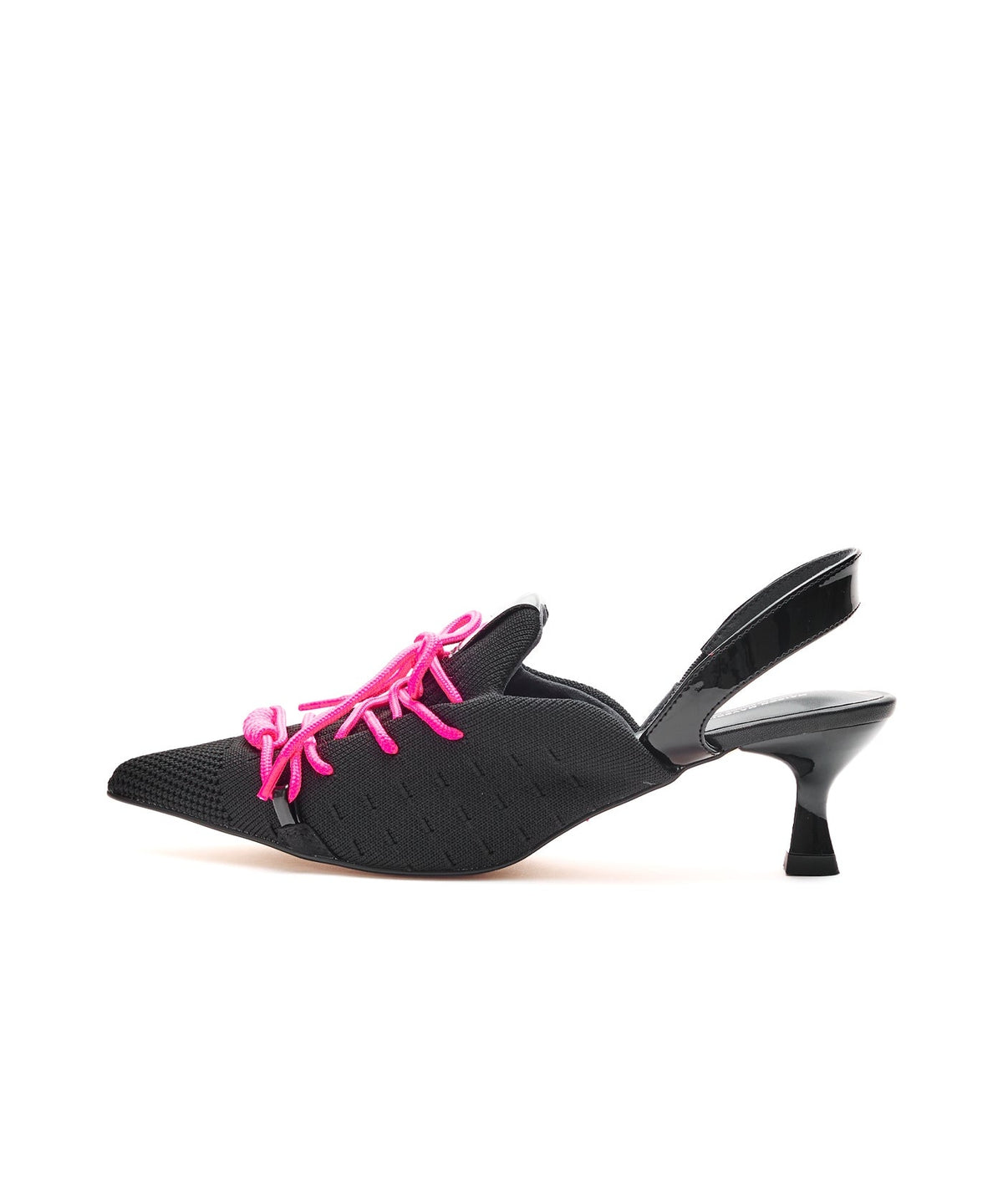 Knit Lace-Up Sneaker Heels