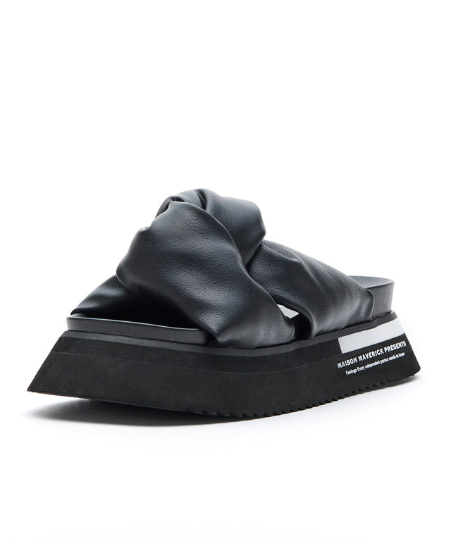 Crossed Puff Sandals