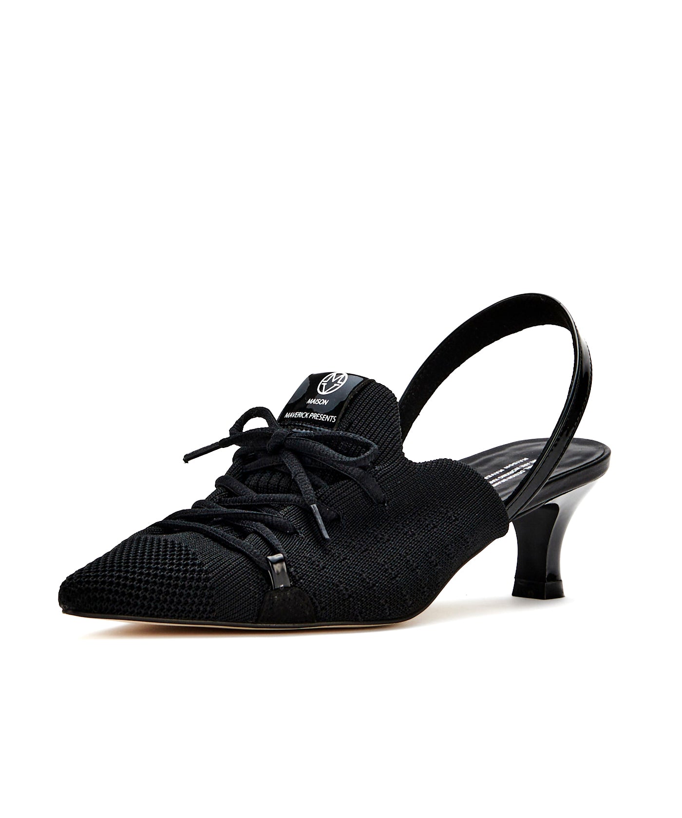 Knit Lace-Up Sneaker Heels