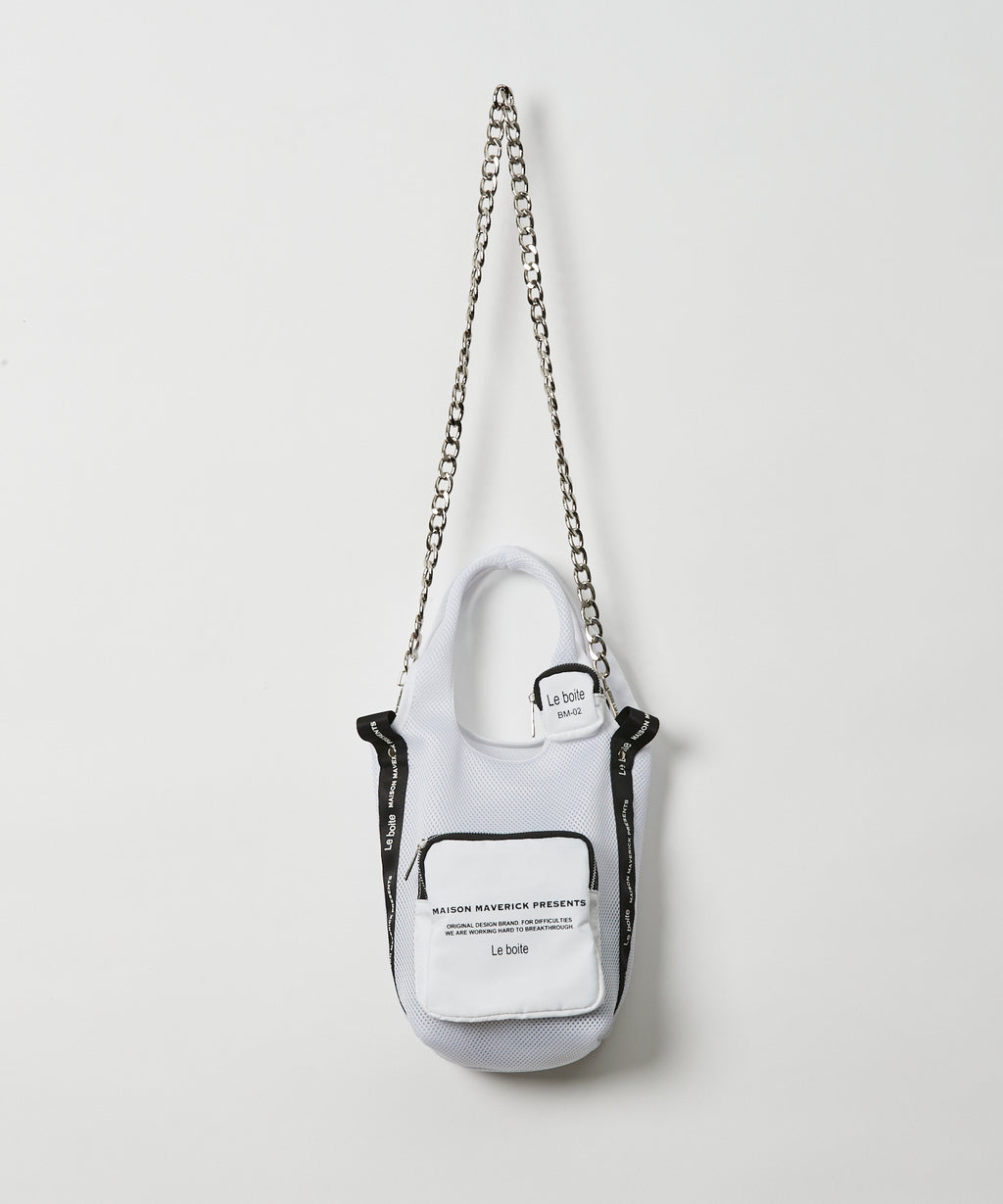 チェーン付きメッシュバッグ white – MAISON MAVERICK PRESENTS