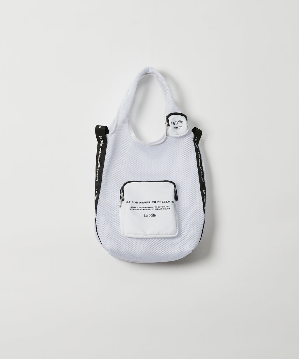 MAVERICK LOGO Mesh Bag - White – MAISON MAVERICK PRESENTS