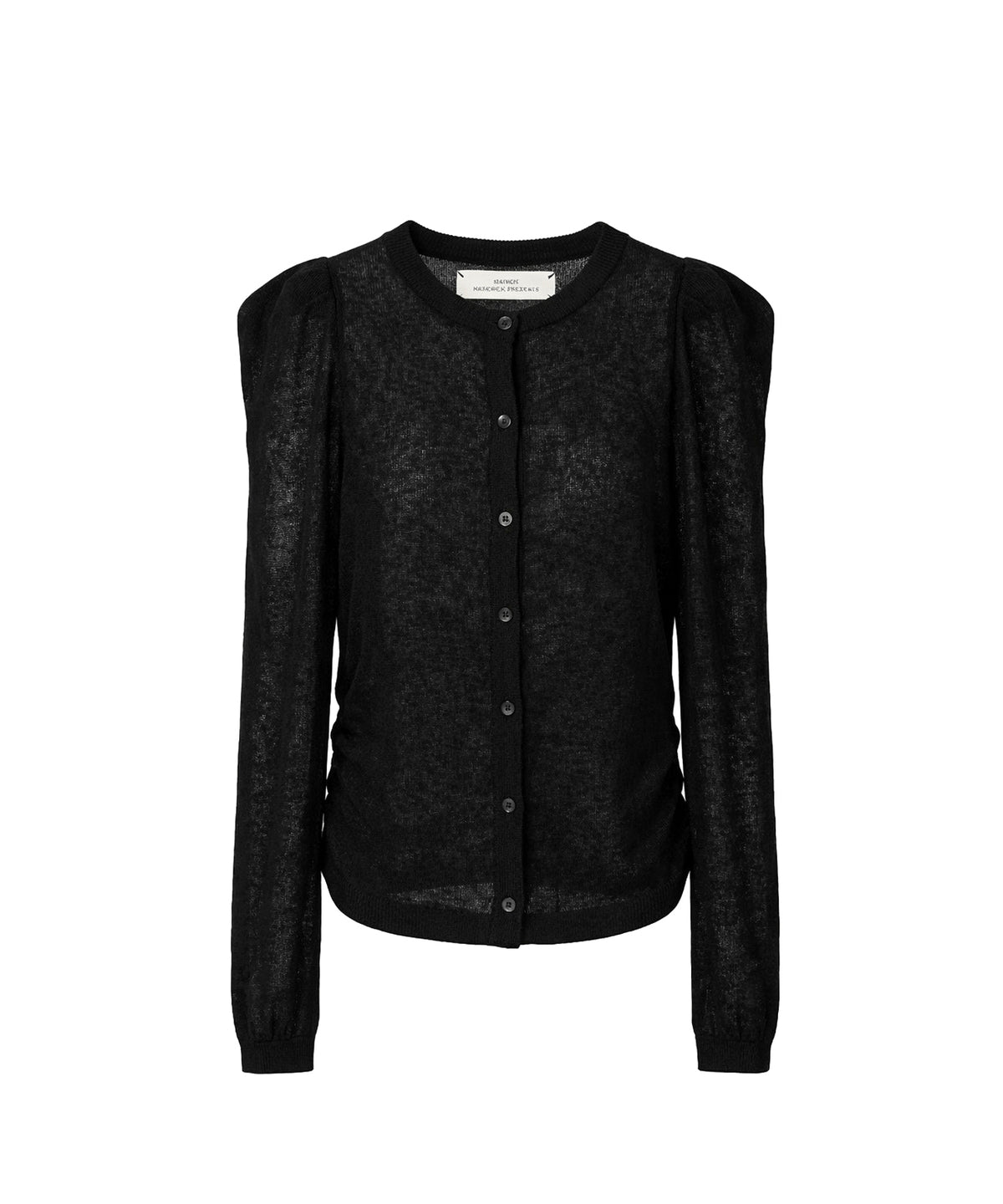 Ruched Button-Up Cardigan