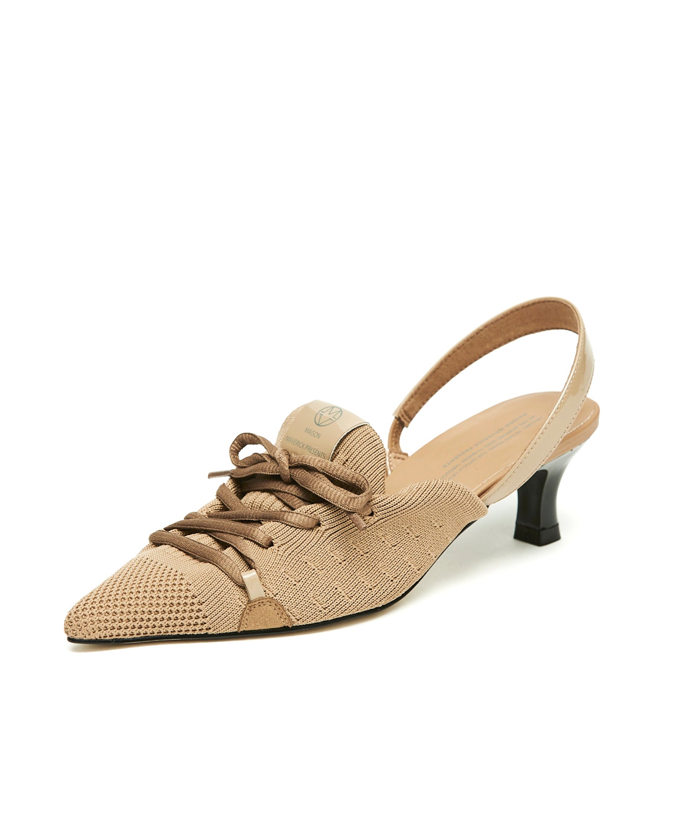 Knit Lace-Up Sneaker Heels