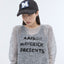 See-through mesh knit sequin logo pullover