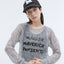 See-through mesh knit sequin logo pullover