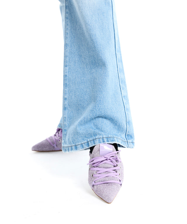 Sparkle Lace-Up Sneaker Heels