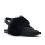 Pointed-Toe Fur Slingback Pumps