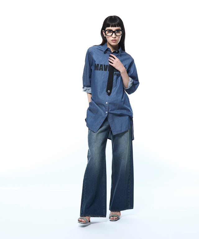 Light Denim Big Silhouette Blouse