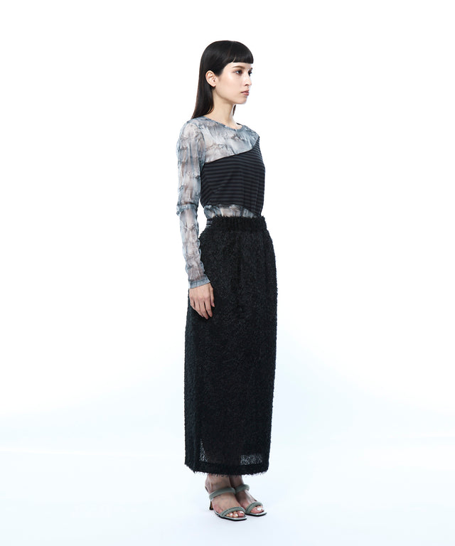 Elastic Back Waist Shaggy Skirt