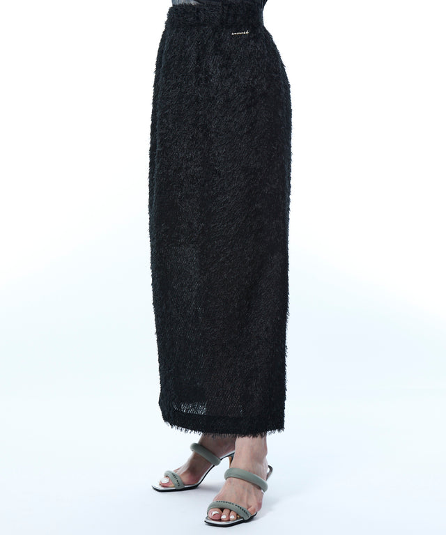 Elastic Back Waist Shaggy Skirt