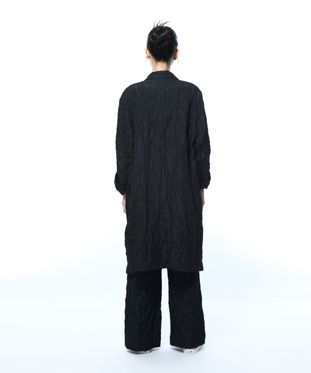 Chambray vintage crushed taffeta coat