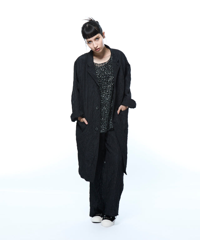 Chambray vintage crushed taffeta coat