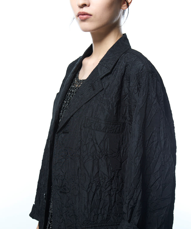 Chambray vintage crushed taffeta coat