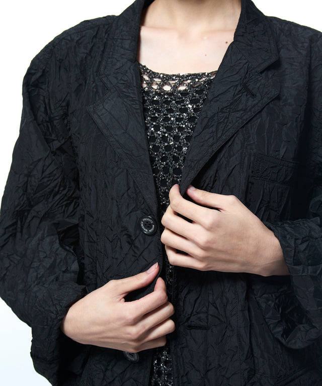Chambray vintage crushed taffeta coat