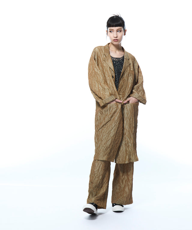 Chambray vintage crushed taffeta coat