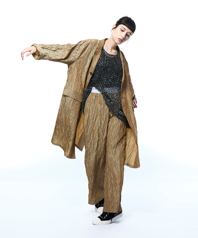 Chambray vintage crushed taffeta coat
