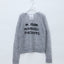 See-through mesh knit sequin logo pullover