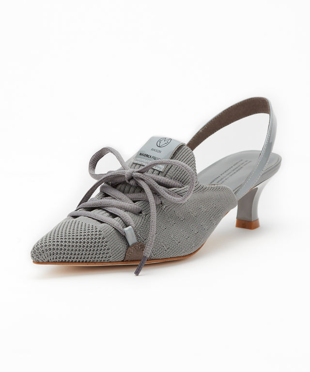 Knit Lace-Up Sneaker Heels