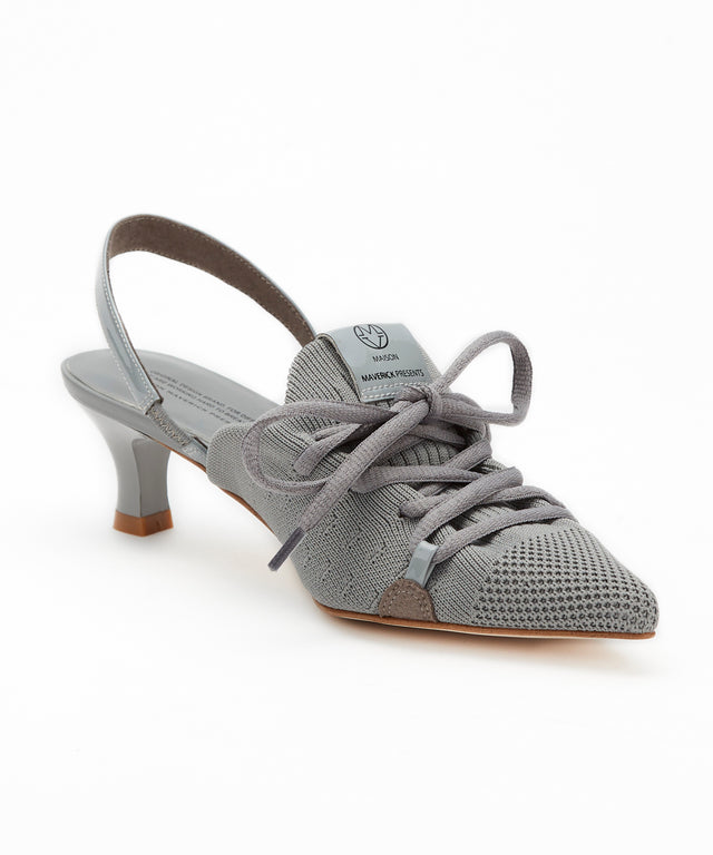 Knit Lace-Up Sneaker Heels