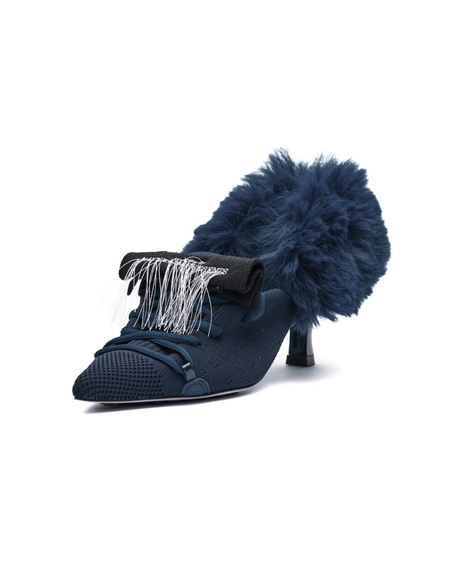 Furry Heel Pumps