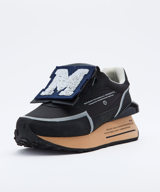 "M"Logo Racer Dad Sneakers　black