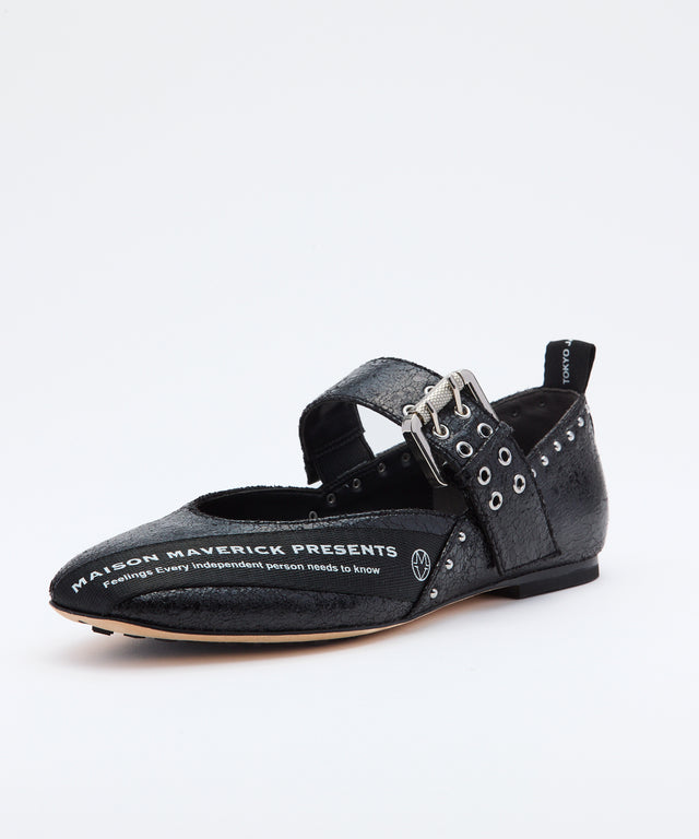 Buckled Ballerina Shoes black