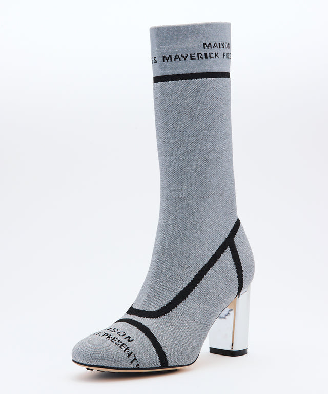 Socks-style boots　silver