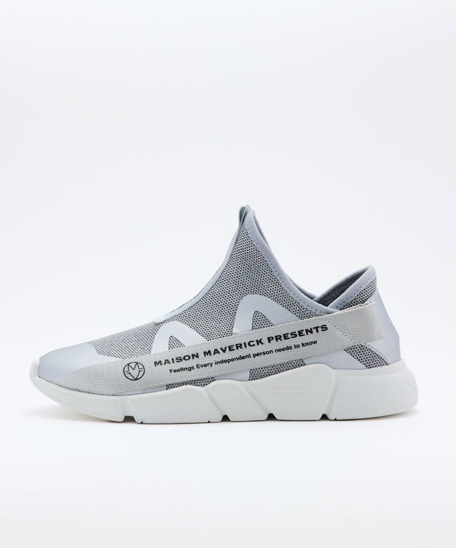 Dad Slip-ons Knit Sneakers　silver