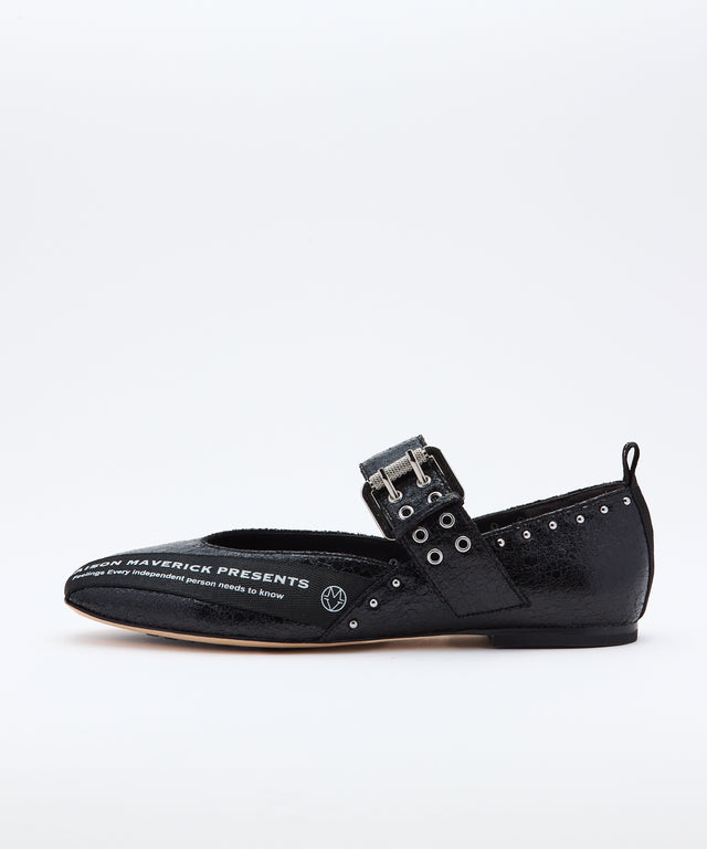 Buckled Ballerina Shoes black