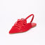 Lace-Up Slingback Flats - Red
