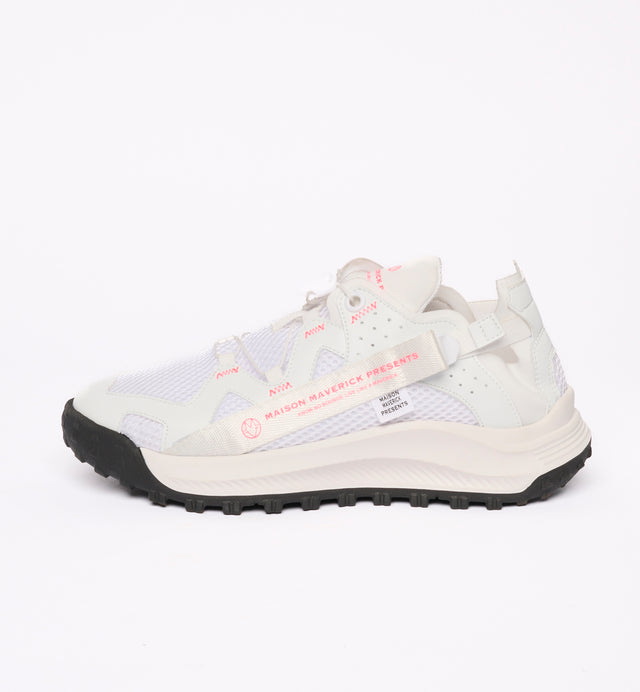 Touch-Strap Track Sneakers - White