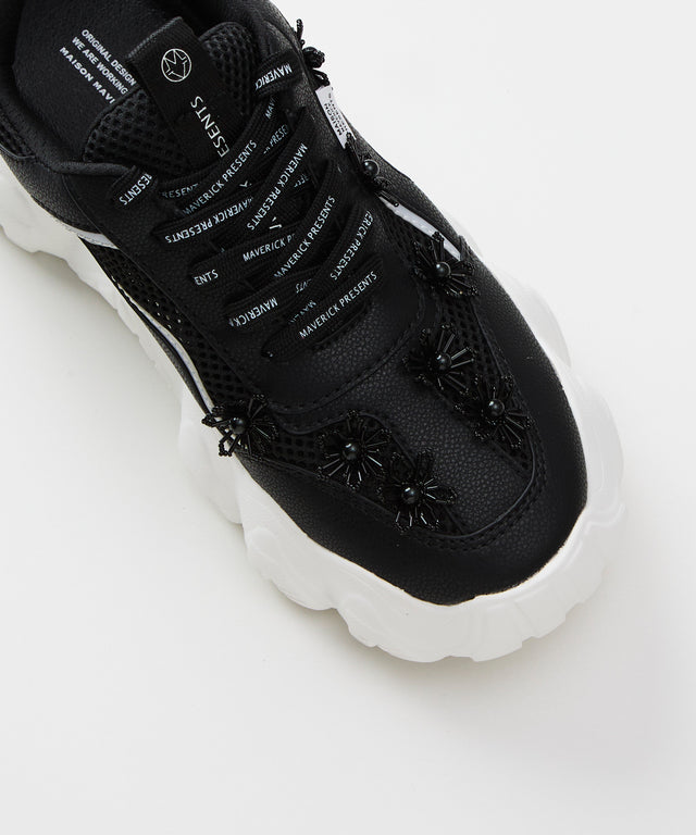 Beaded Floral Hybrid Sneakers