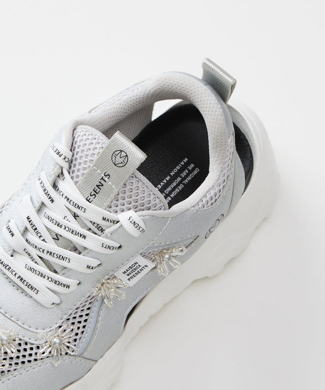 Beaded Floral Hybrid Sneakers