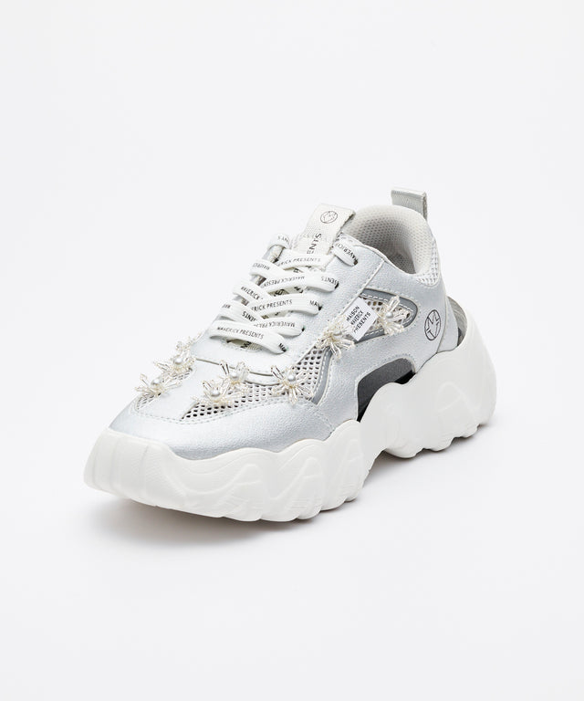 Beaded Floral Hybrid Sneakers