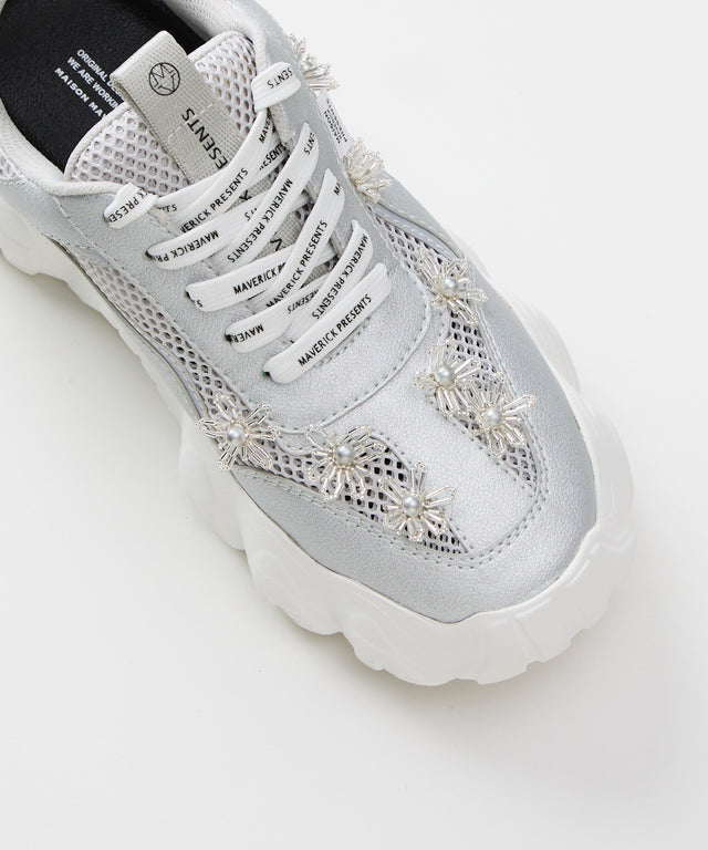 Beaded Floral Hybrid Sneakers