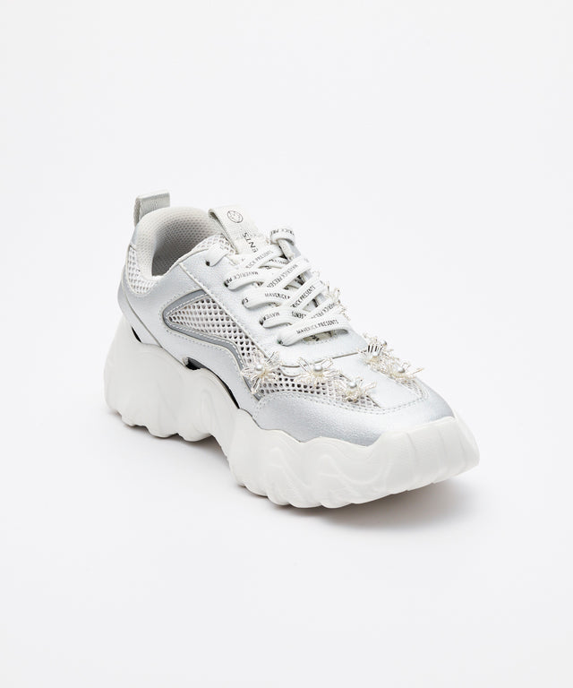 Beaded Floral Hybrid Sneakers