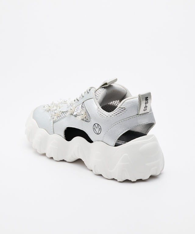 Beaded Floral Hybrid Sneakers