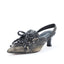 Distressed Denim Lace-Up Sneaker Heels